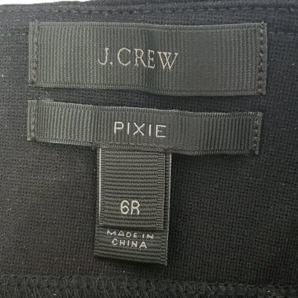 J Crew Pixie Pant Leggings Leather Tuxedo Stripe sz 6 Black Exposed Back Zipper - Picture 3 of 12